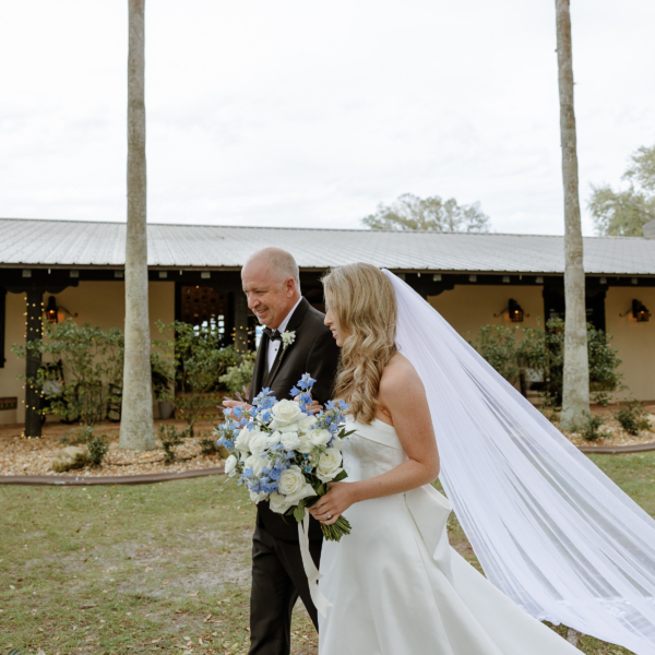 la hacienda snow hill bride groom walking outdoor ceremony florida wedding venue