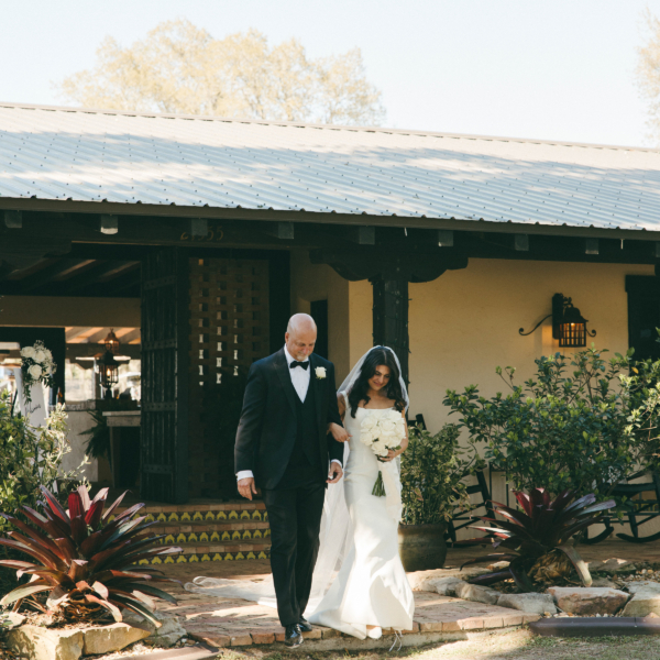 la hacienda snow hill father bride wedding processional spanish villa