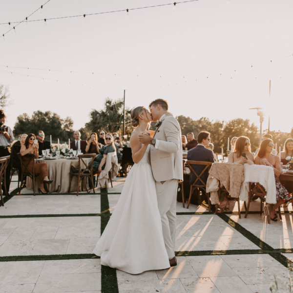 la hacienda snow hill outdoor wedding first dance reception
