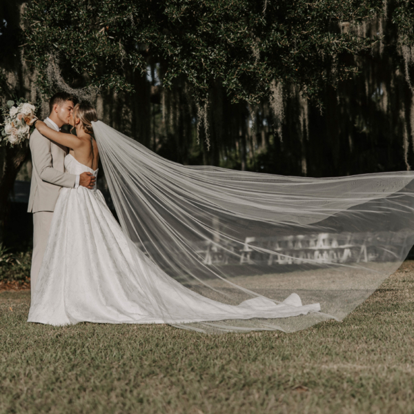 la hacienda snow hill romantic wedding veil portrait spanish moss