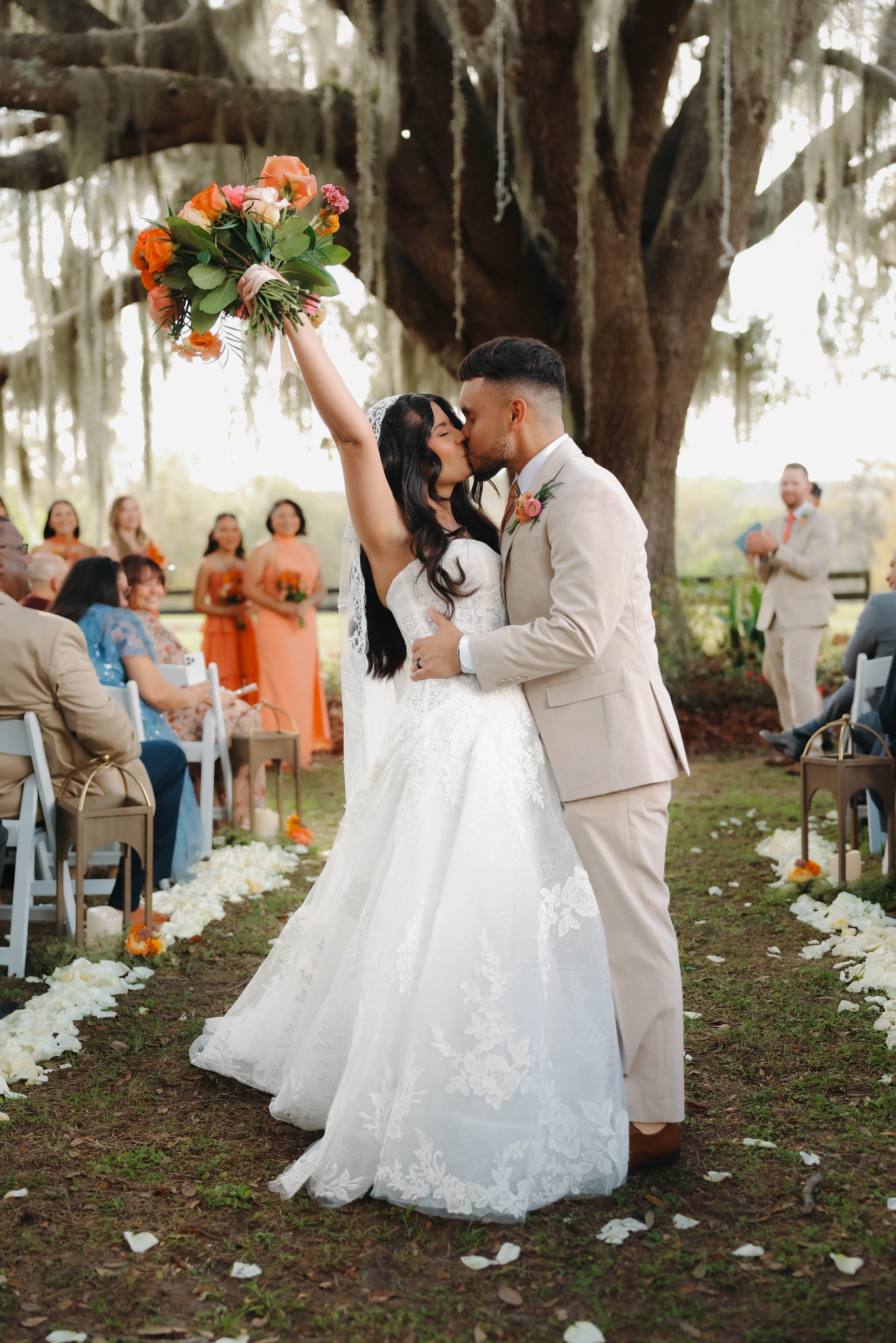 la hacienda snow hill spring colors ouple embrace under tree wedding portrait - Vibrant Spring Weddings: The Must See Trend at La Hacienda On Snow Hill la hacienda snow hill spring colors ouple embrace under tree wedding portrait